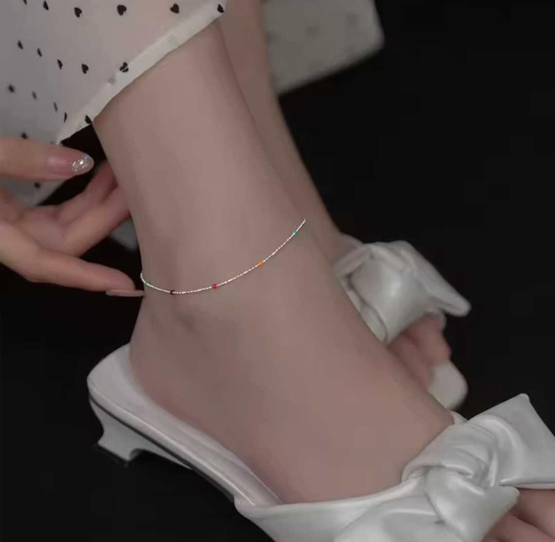 Сребърна гривна за крак "Rainbow" - Image 4