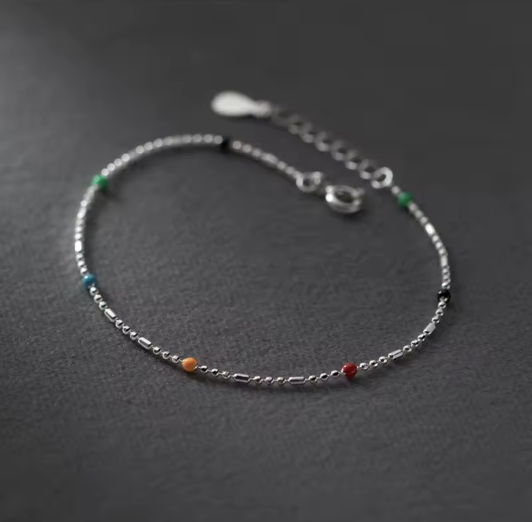 Сребърна гривна за крак "Rainbow" - Image 3