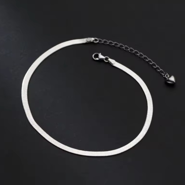 Сребърна гривна за крак "Serenity"