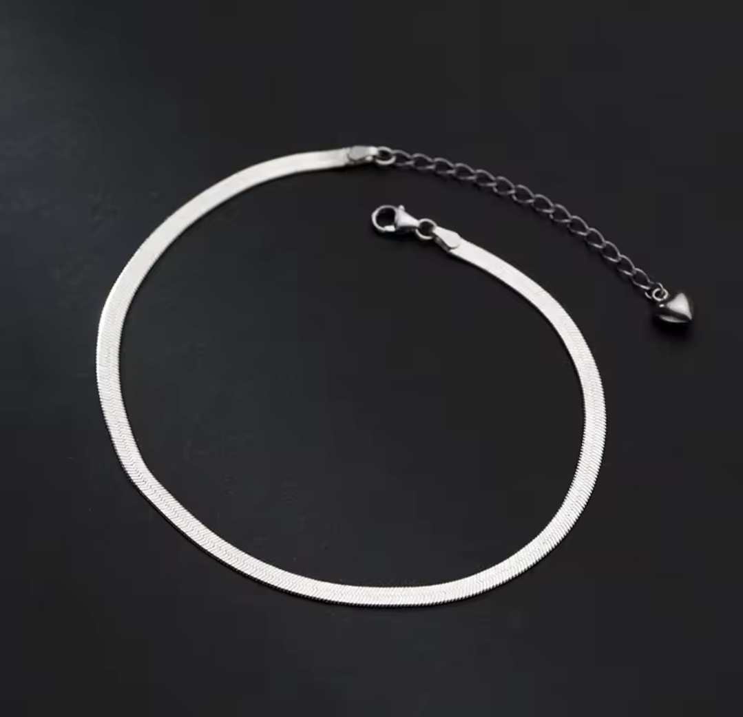 Сребърна гривна за крак "Serenity"