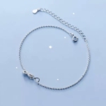 Сребърна гривна за крак с цирконий "Infinity"