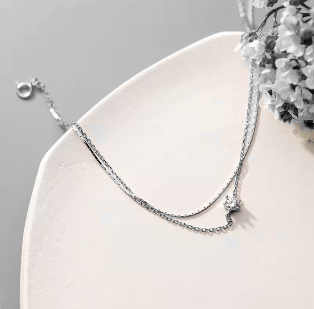 Сребърна гривна за крак с цирконий "Twinkle Step" - Image 4