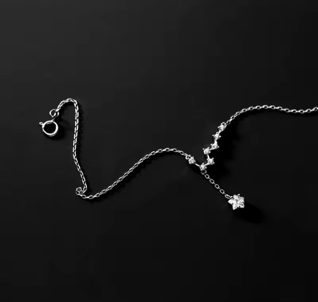 Сребърна гривна за крак с цирконий "Съзвездие" - Image 5