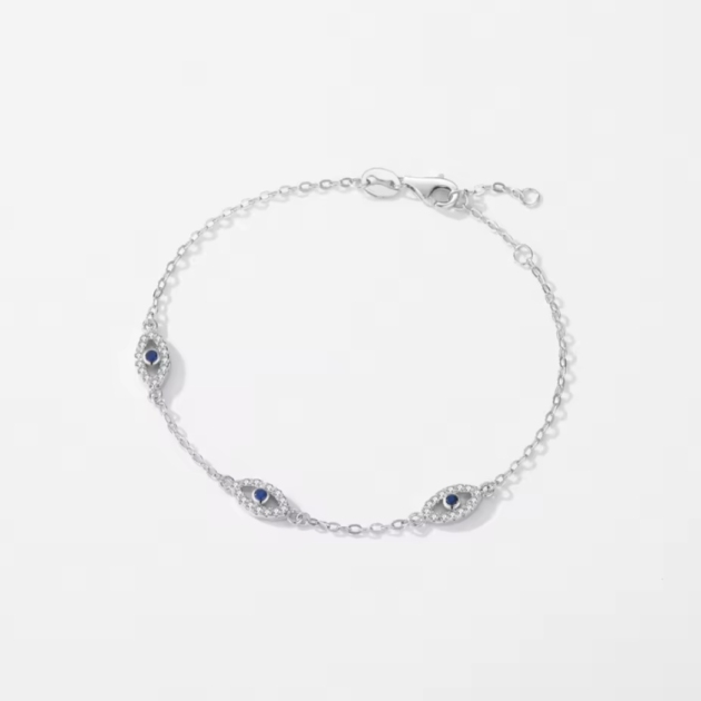 Сребърна гривна с цирконий "All's eye on me"
