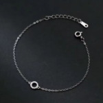 Сребърна гривна с цирконий "Circle"