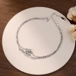 Сребърна гривна с цирконий "Serpentina"