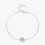 Сребърна гривна с цирконий "Небесен кръг"