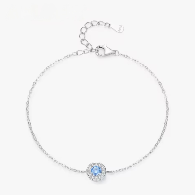 Сребърна гривна с цирконий "Небесен кръг"