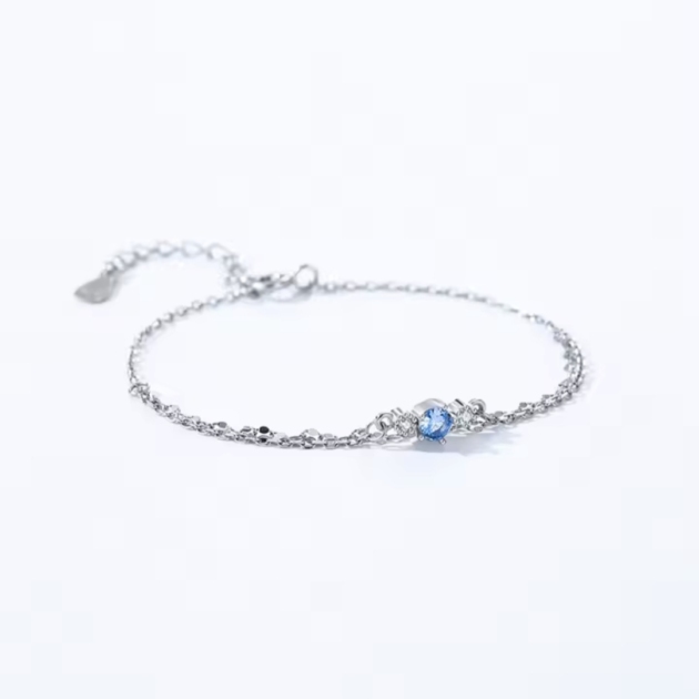 Сребърна гривна с цирконий "Синя Вселена"