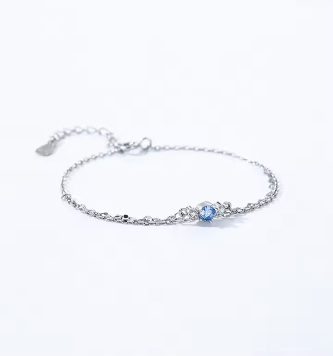 Сребърна гривна с цирконий "Синя Вселена"