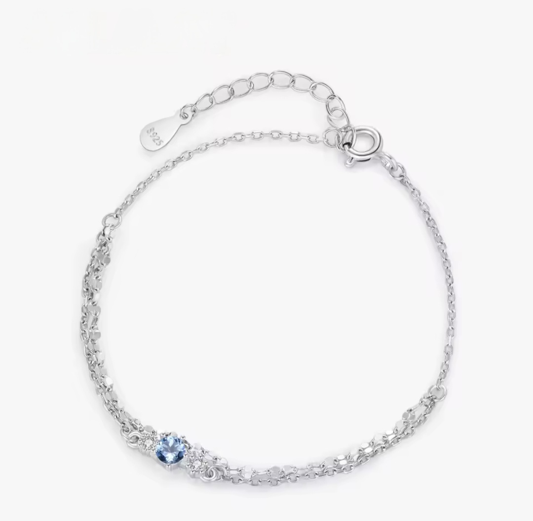 Сребърна гривна с цирконий "Синя Вселена" - Image 6