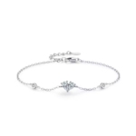 Сребърна гривна с цирконий „Сърца в синхрон“