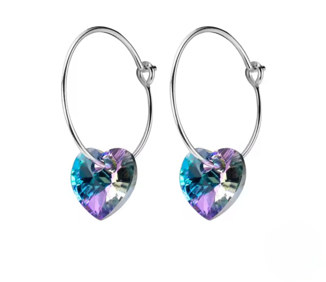 Сребърни обеци "Crystal" - Image 3