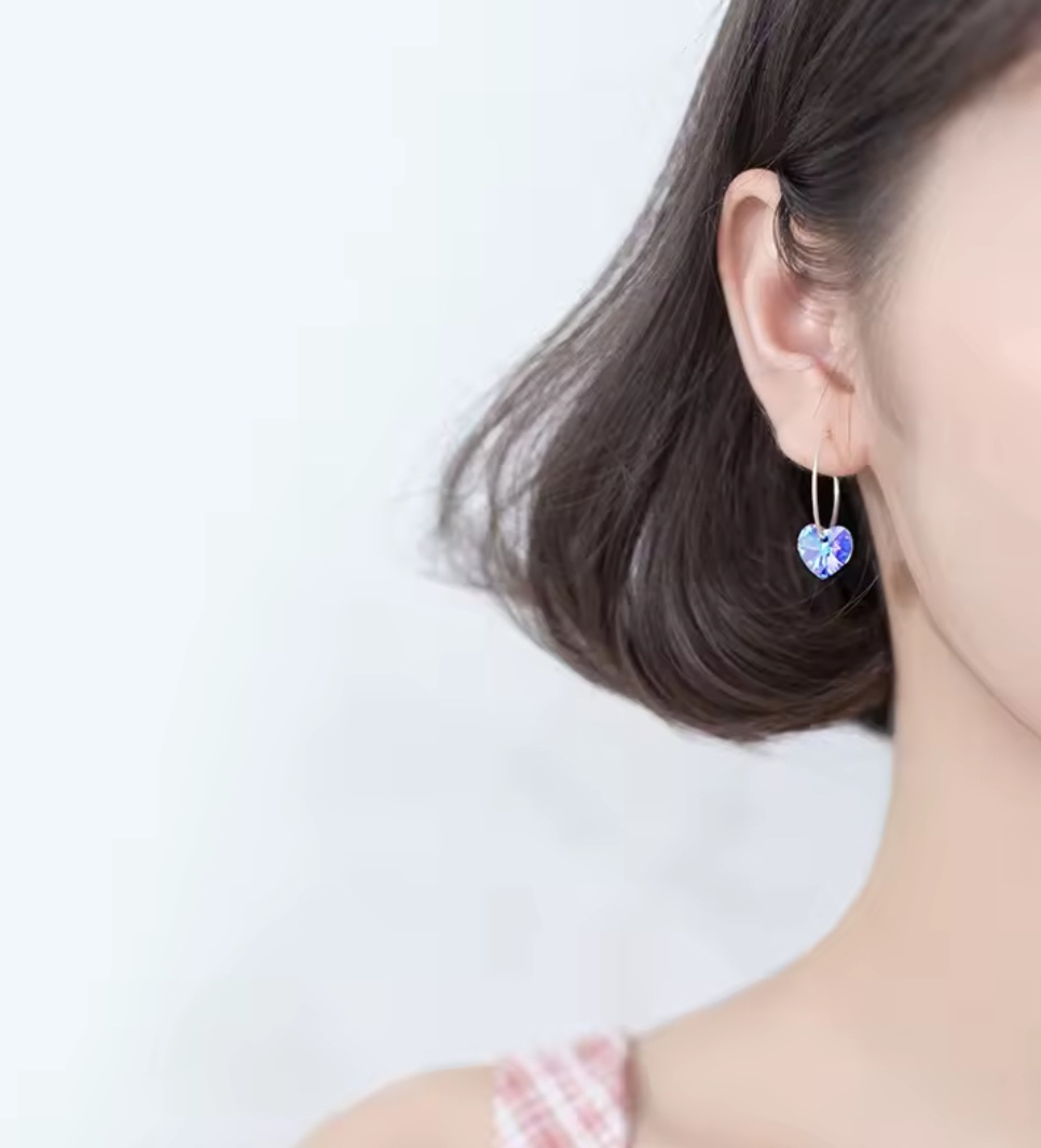 Сребърни обеци "Crystal" - Image 2