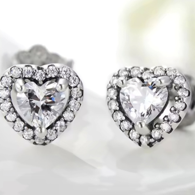 Сребърни обеци "Cuore di Luce"