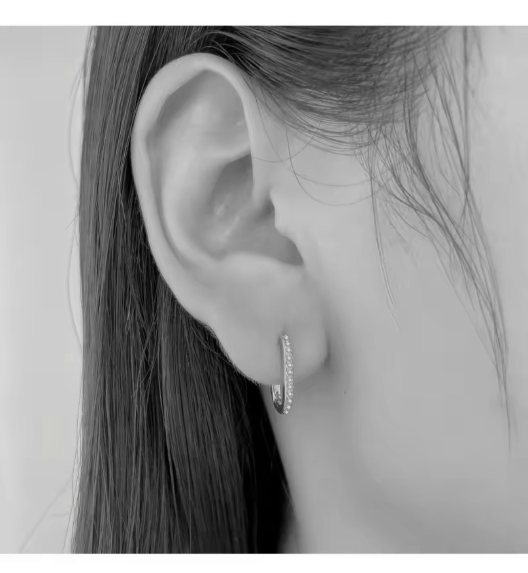 Сребърни обеци с цирконий "Brillo Rectangular" - Image 2