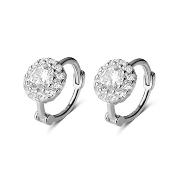 Сребърни обеци с цирконий "Crystal Bloom"