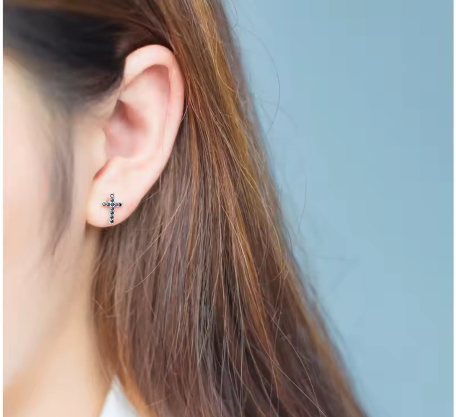 Сребърни обеци с цирконий "Faith & Shine" - Image 2