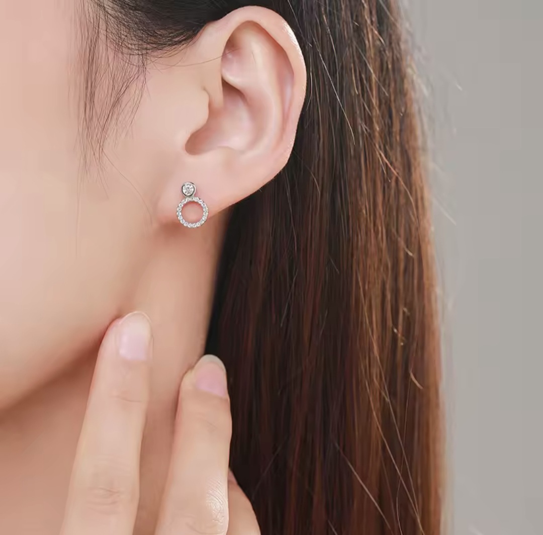 Сребърни обеци с цирконий "Halo Shine" - Image 4