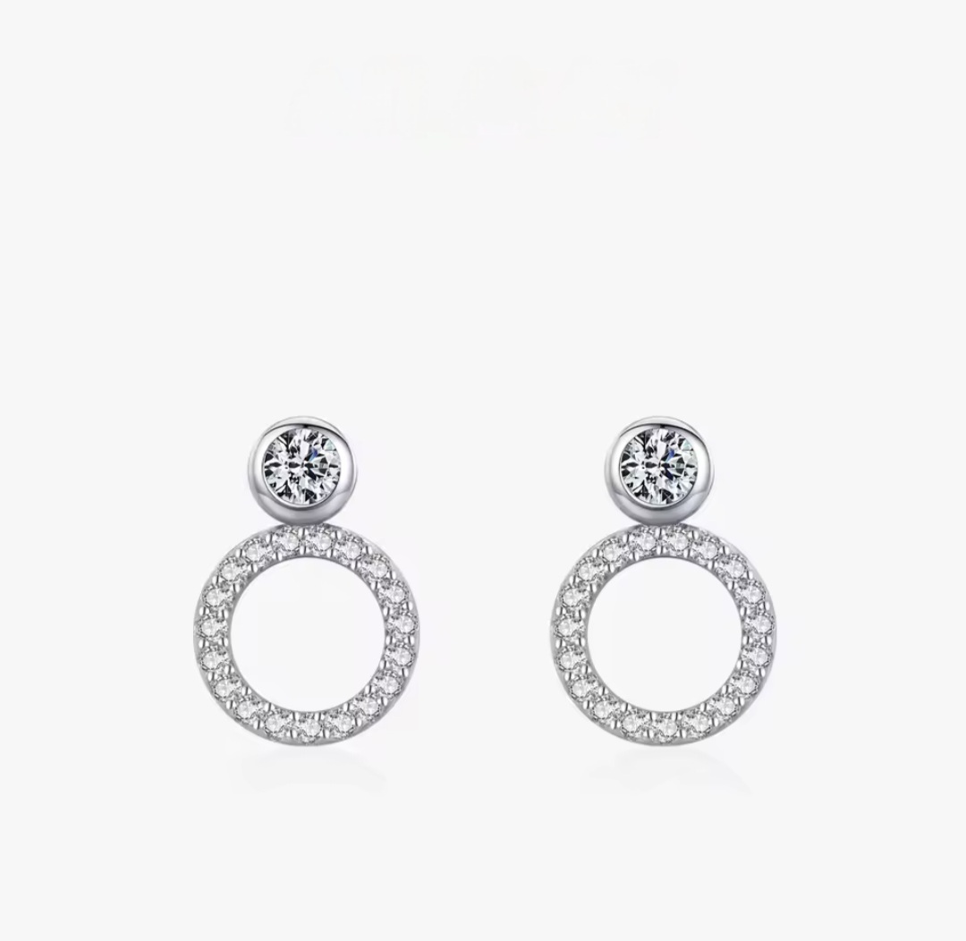 Сребърни обеци с цирконий "Halo Shine" - Image 2