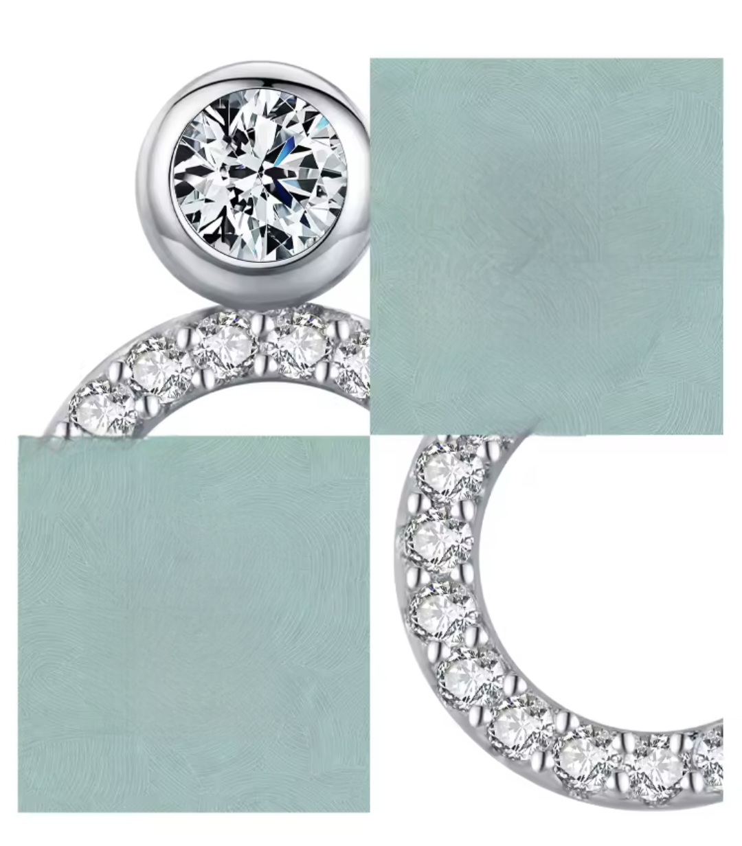 Сребърни обеци с цирконий "Halo Shine" - Image 3