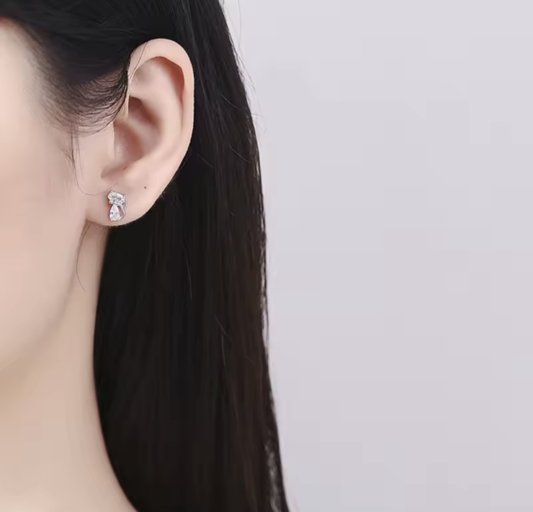 Сребърни обеци с цирконий "Mia Notte" - Image 2