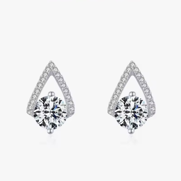 Сребърни обеци с цирконий "Vellara Spark"