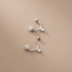 Сребърни обеци с цирконий "Космически блясък"