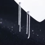 Сребърни обеци "Ледена висулка"