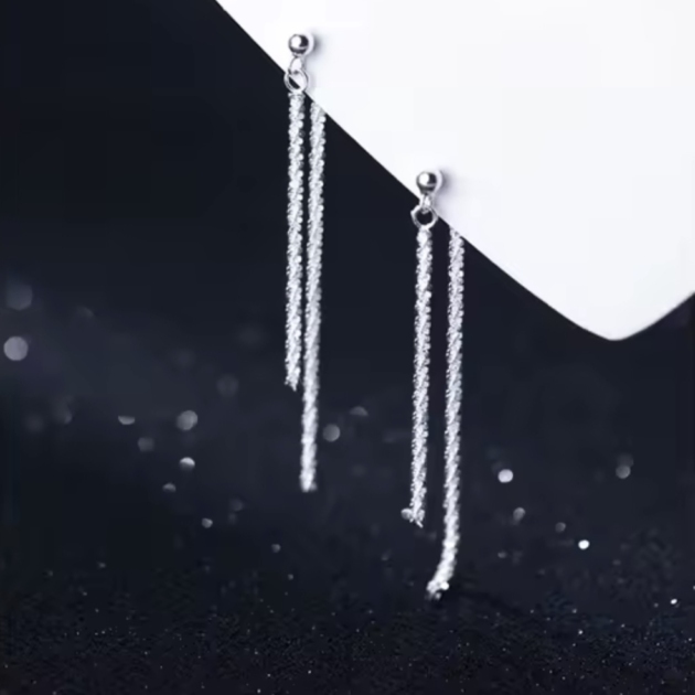 Сребърни обеци "Ледена висулка"