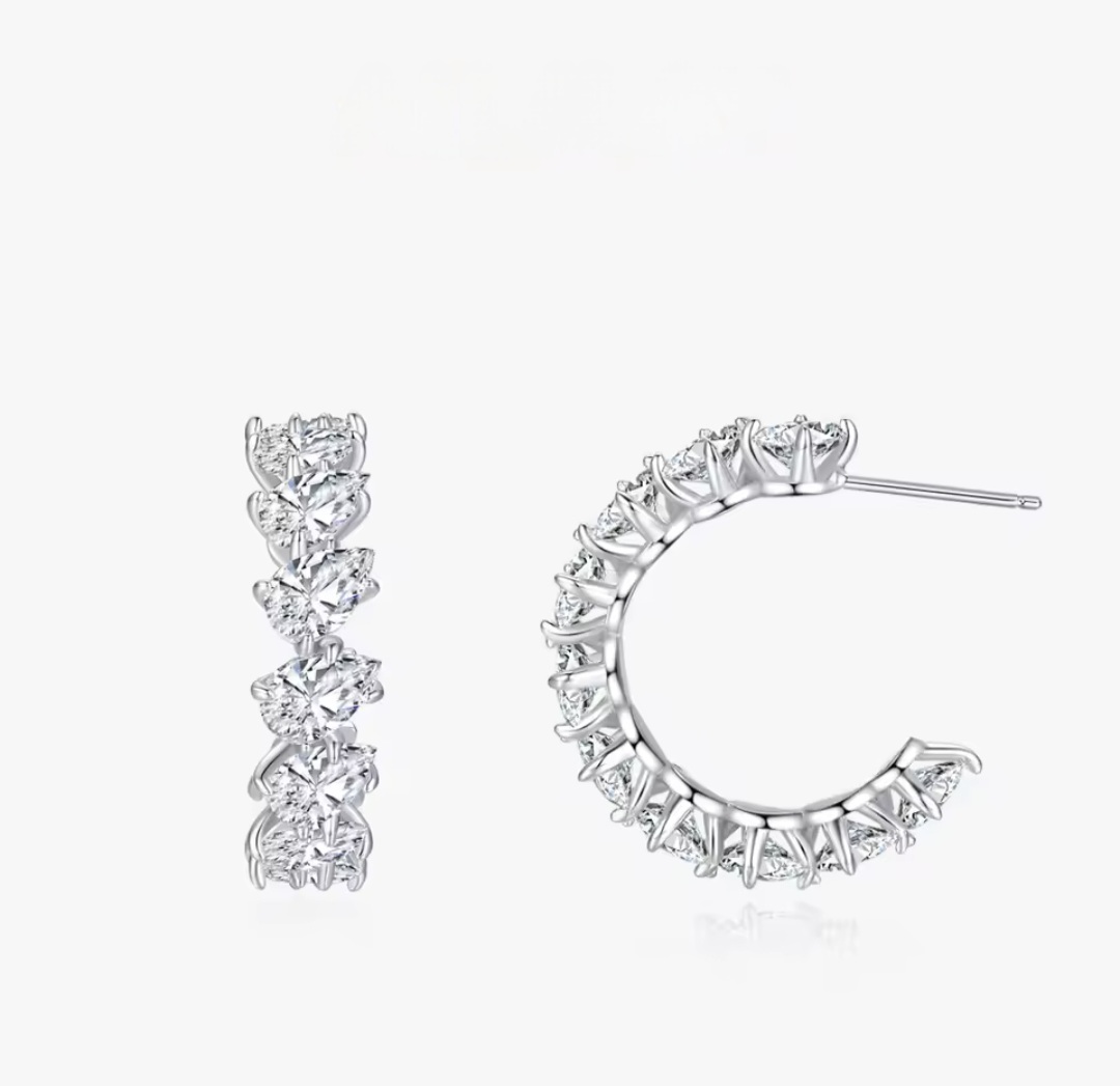 Сребърни обеци с цирконий "Следа от теб" - Image 5