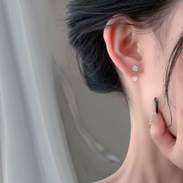 Сребърни обеци с цирконий "Хармония"