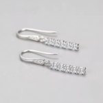 Сребърни обеци с цирконий „Кристален дъжд“