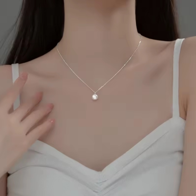 Сребърно колие "Perla di Eleganza"