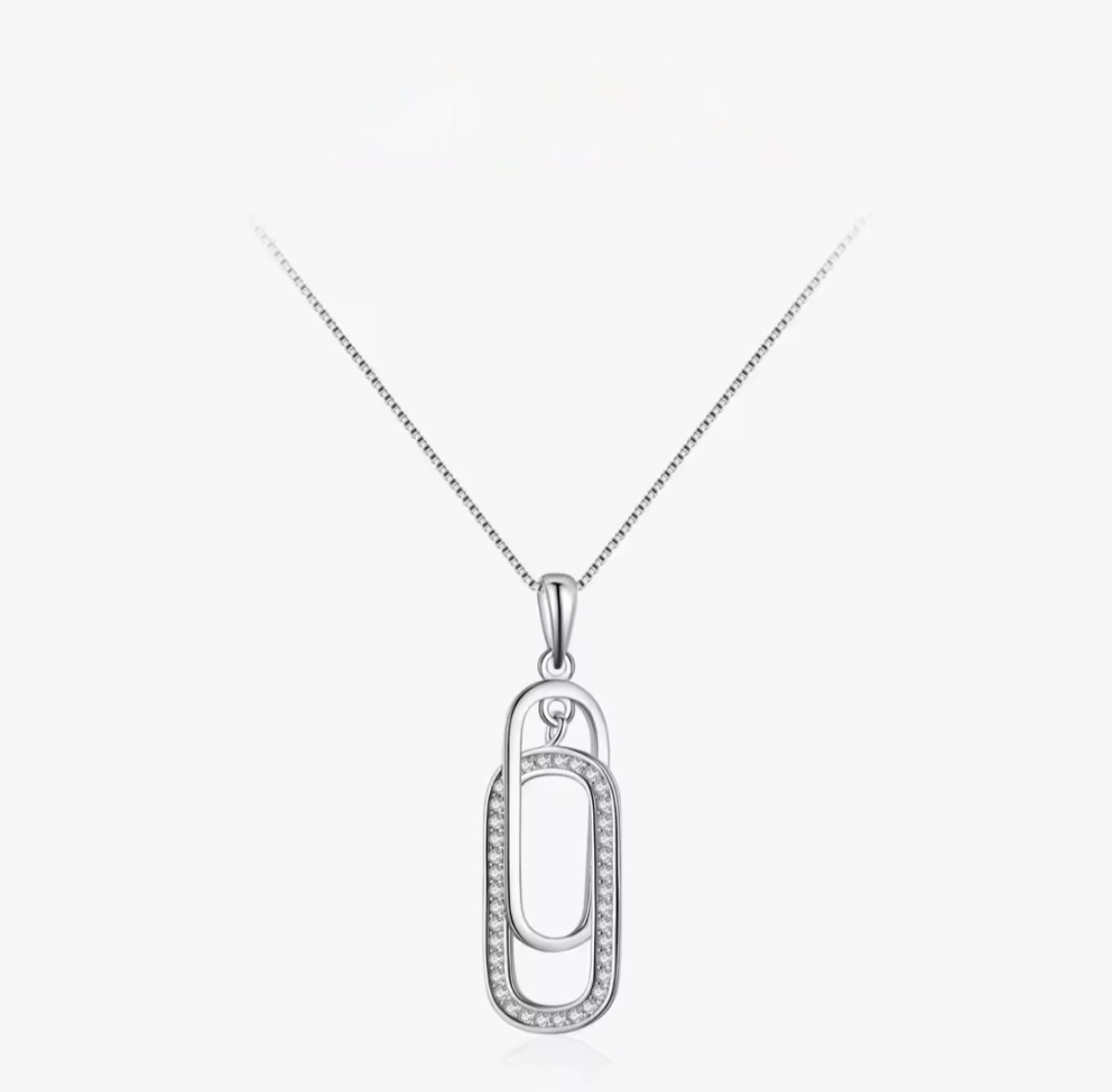 Сребърно колие с циркониий "Две души, едно сияние" - Image 4