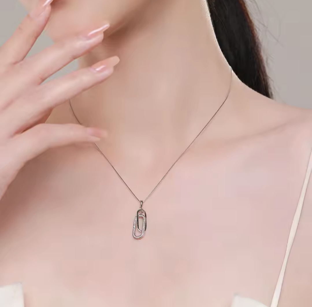 Сребърно колие с циркониий "Две души, едно сияние" - Image 5