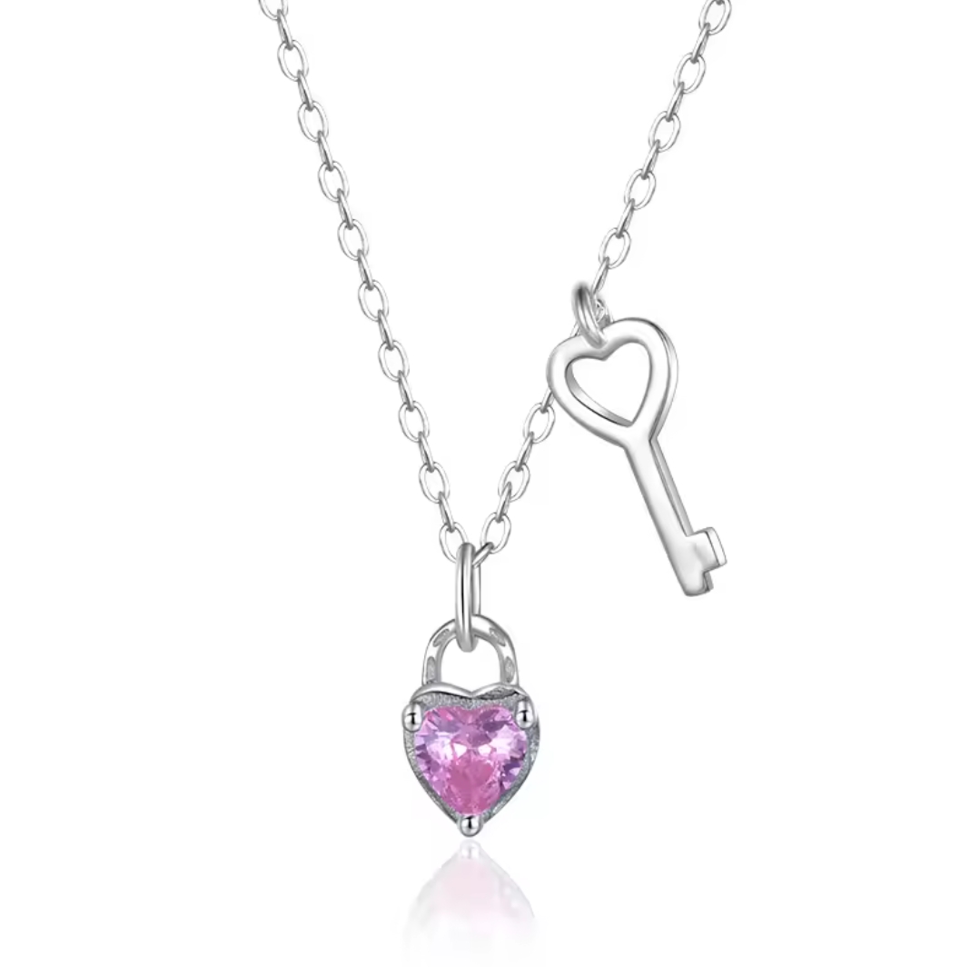 Сребърно колие с цирконий "Chiave del Cuore" - Image 2