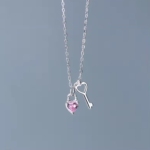 Сребърно колие с цирконий "Chiave del Cuore"