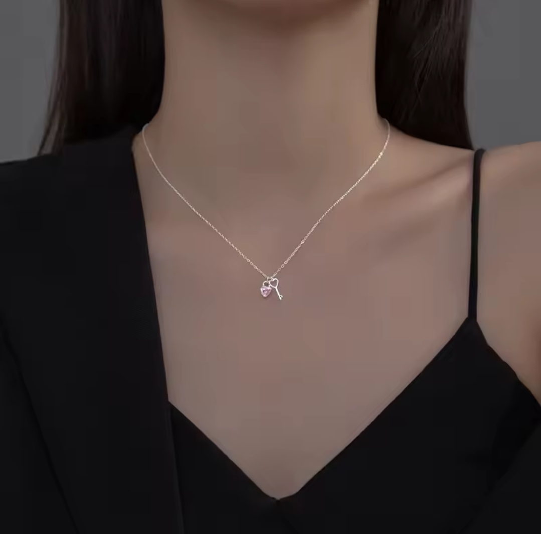 Сребърно колие с цирконий "Chiave del Cuore" - Image 3