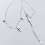 Сребърно колие с цирконий "Croce di Luce"