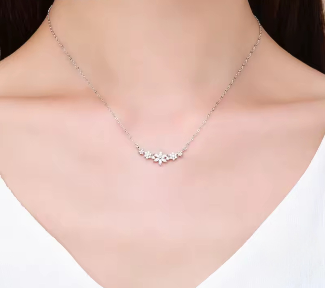 Сребърно колие с цирконий Jardin Étoilé - Image 3