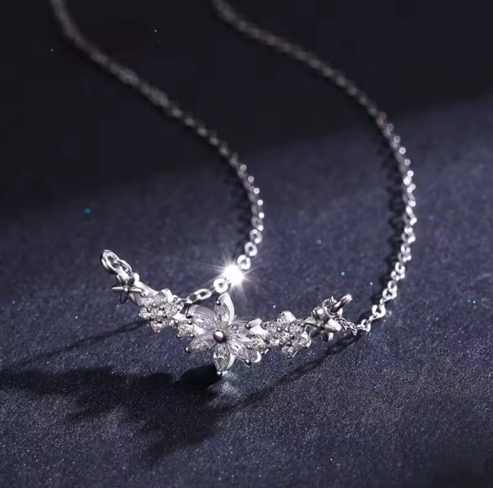 Сребърно колие с цирконий Jardin Étoilé - Image 5