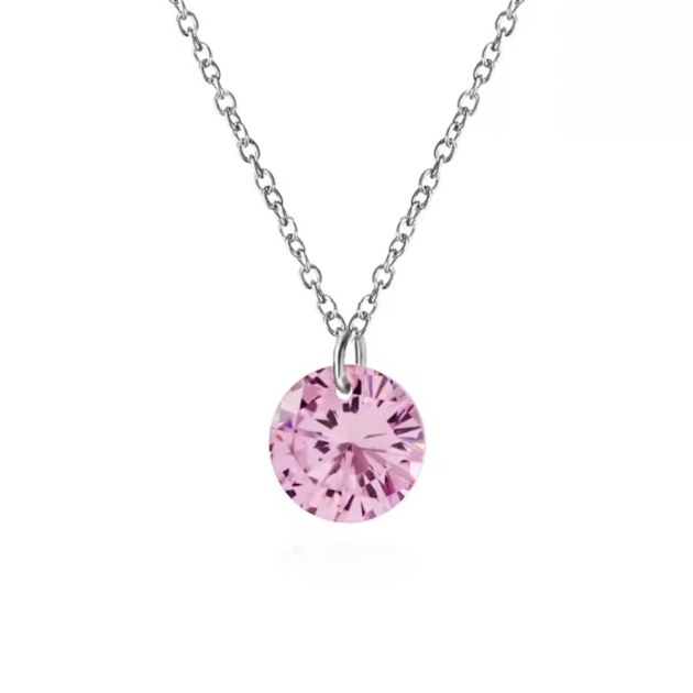 Сребърно колие с цирконий "Rosée de Lune"
