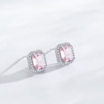 Сребърни обеци с цирконий "Кристална роза"