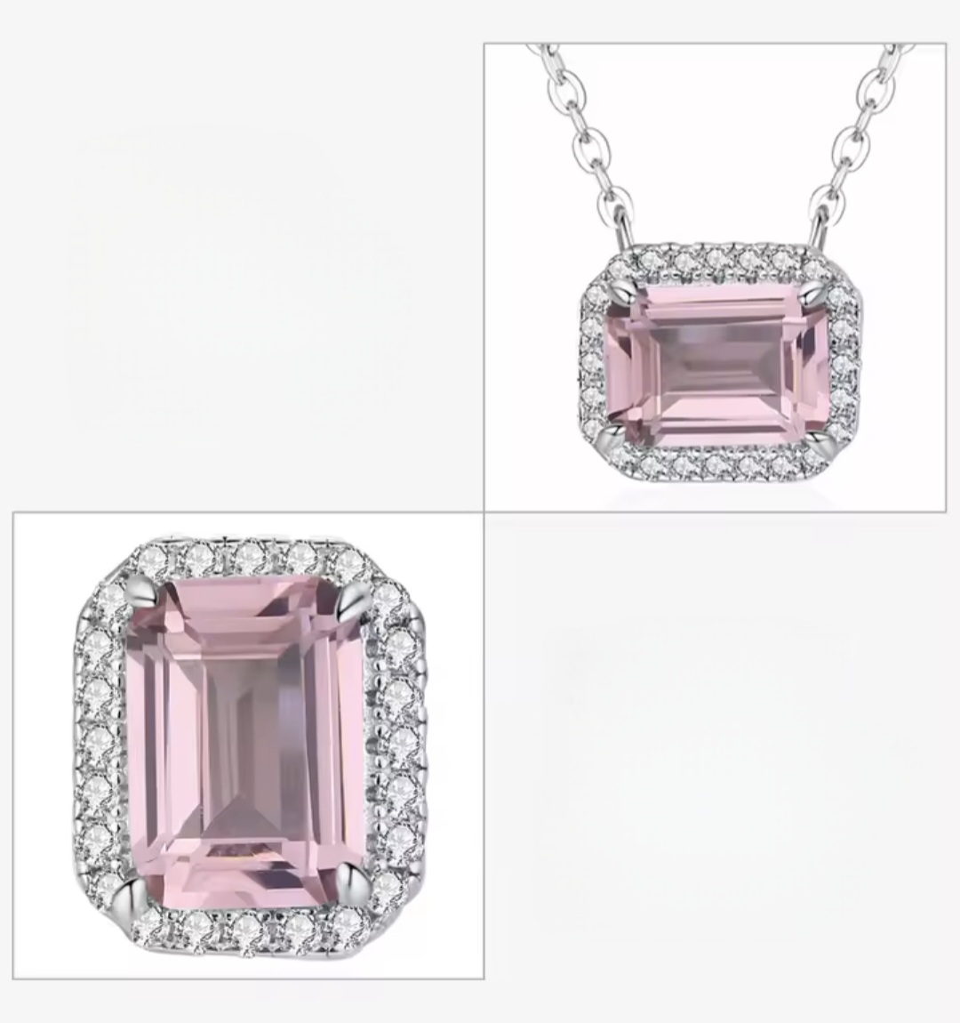 Сребърен комплект с цирконий "Белла Роса" - Image 4