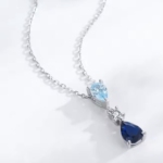 Сребърно колие с цирконий "Небе"