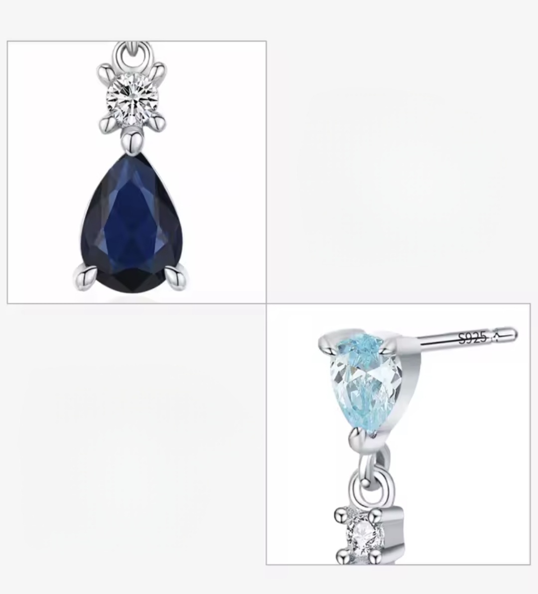 Сребърно колие с цирконий "Небе" - Image 4