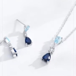 Сребърен комплект с цирконий "Нощ и небе"