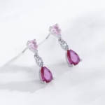 Сребърни обеци с цирконий "Romantic"