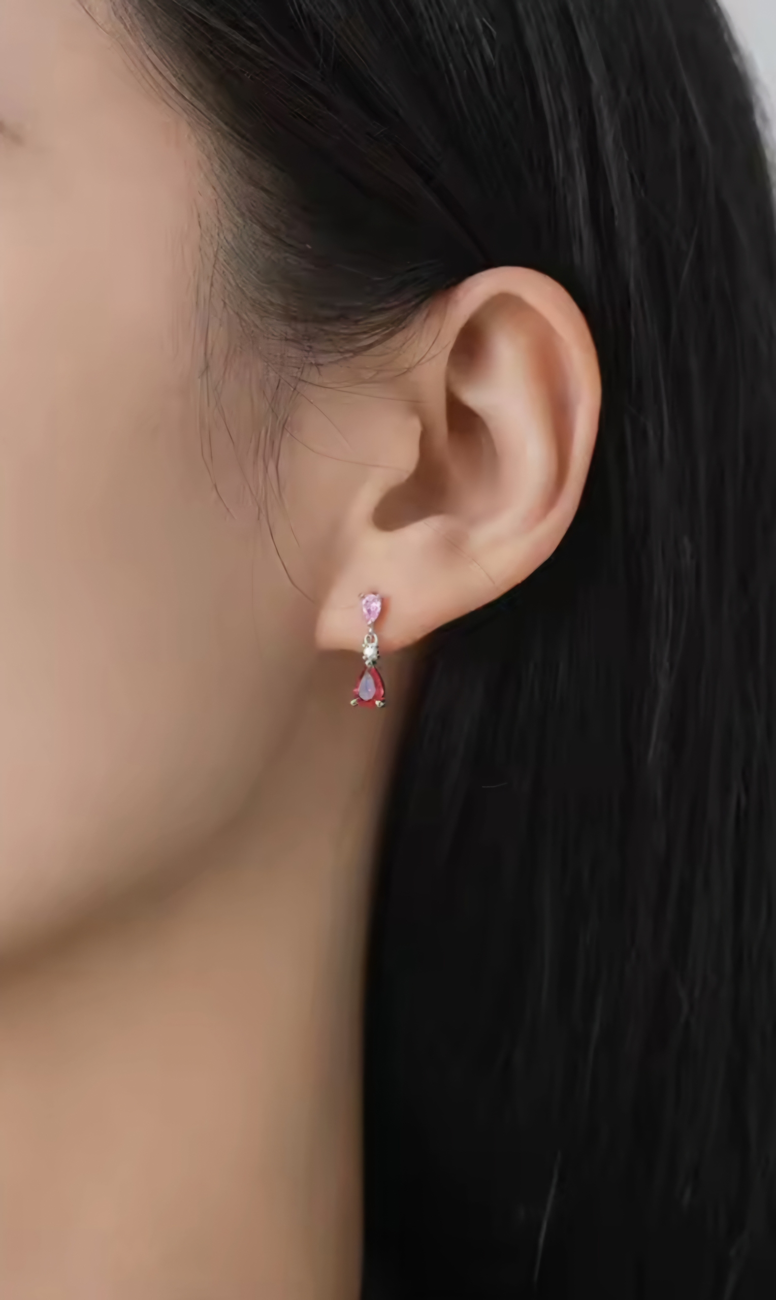 Сребърен комплект с цирконий "Романтична капка" - Image 5